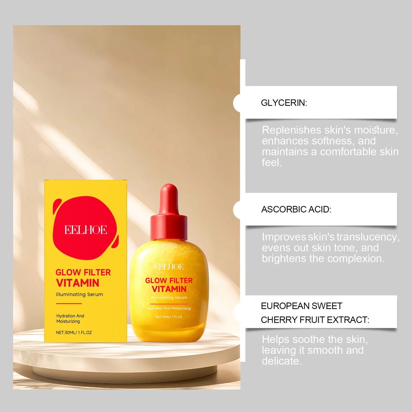 Vitamin C Serum Strengthens Skin Barrier Brightening Face Essence